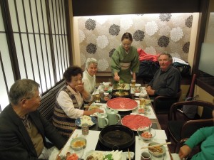The New Year Celebration at a Sukiyaki restaurant