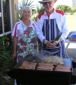 Lunch was cooked on the BBQ by Kerry Lamerton and Lee Godfrey