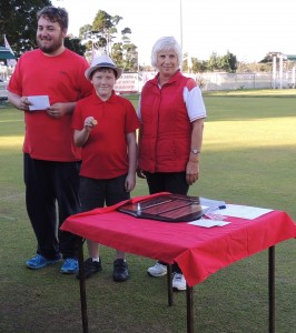David and Chris with Kerry Lamerton- our catering convenor, from Southport - who presented the prize.