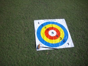 Plastic sheet with target